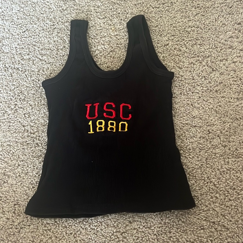 USC Hype and Vice black cropped tank top